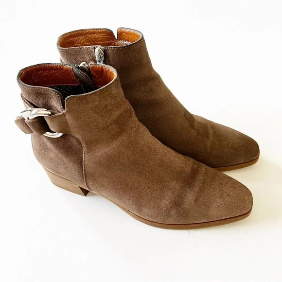 Aquatalia Faria Taupe Suede Ankle Bootie Women’s Size 8.5 Italy‎ Weatherproof - Picture 2 of 14